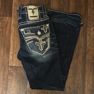 BUNDLE 2 different jeans Men’s Rock Revival Dark Blue Embellished Jeans